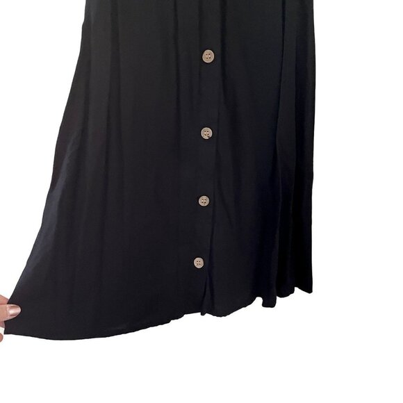 H&M Divided little black dress button detail v-neck casual summer staple - Picture 6 of 8